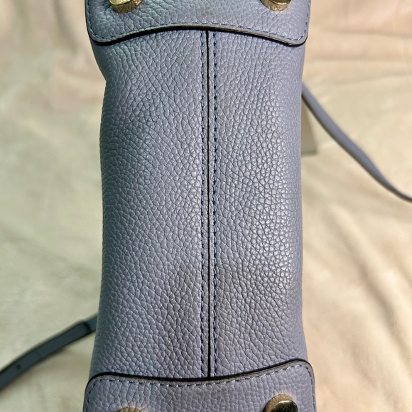 Michael Kors Blue Pebbled Leather Satchel with Gold Accents - Picture 7 of 15